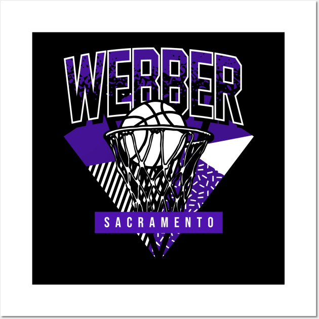 Sacramento Basketball Throwback 90s Webber Wall Art by funandgames